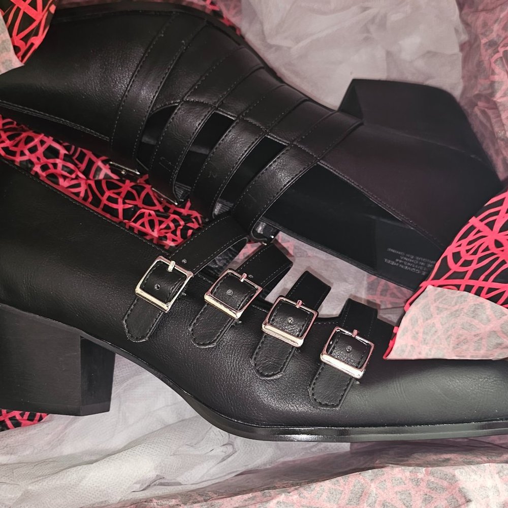 Witchy Strange Cvlt Black Coven Heels size 13